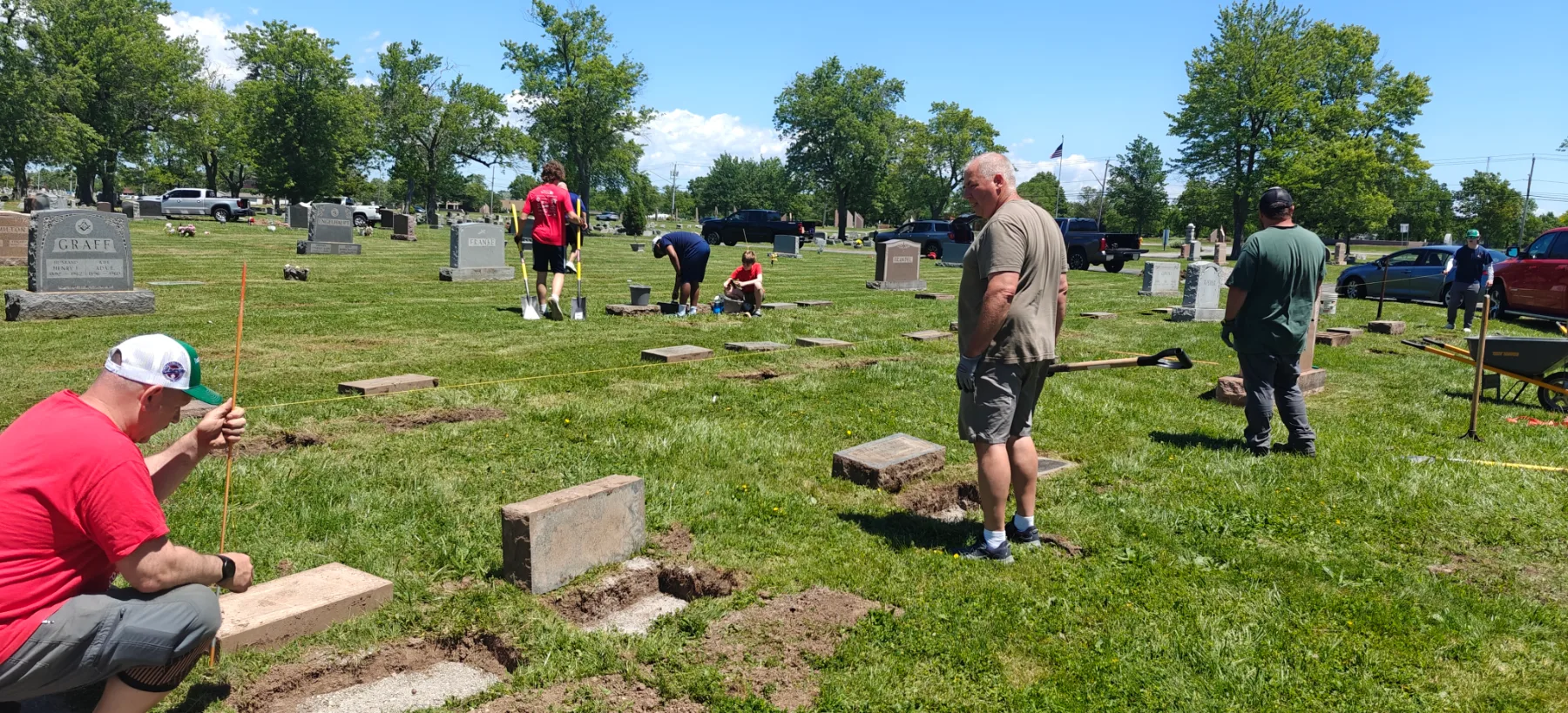 Veterans headstone raising project photo 6